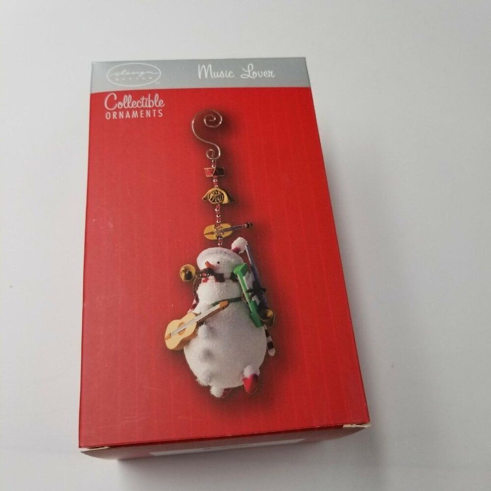 Music Lover Snowman Christmas Ornament Design Design Ingrid White New Box